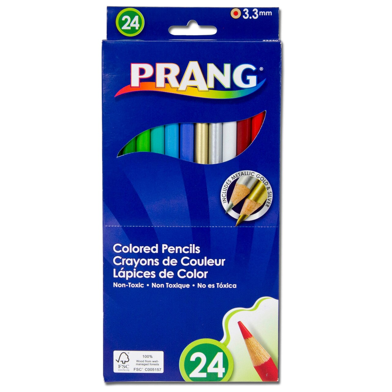 Thick Core Colored Pencils, Assorted Colors, 3.3 mm core, 24 Count